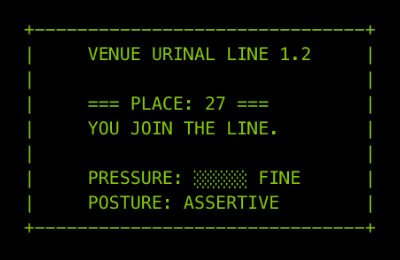 Large Sports Venue Urinal Line Simulator